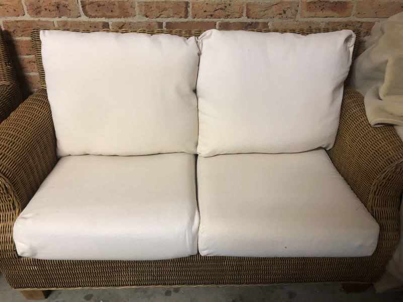 Solid Wicker Cane Lounge 2 seater 2 single armchairs scotch guarded62863410400643112