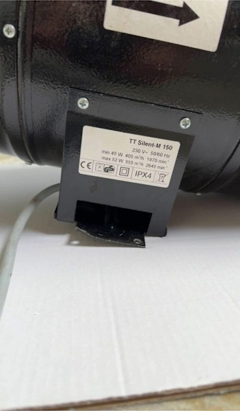 TTSilent M 150mm mix flow inline fan  With plug and lead63022178906627111