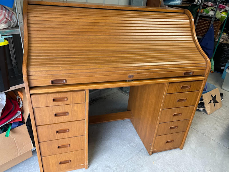Mid century teak roll top desk62863406763521111