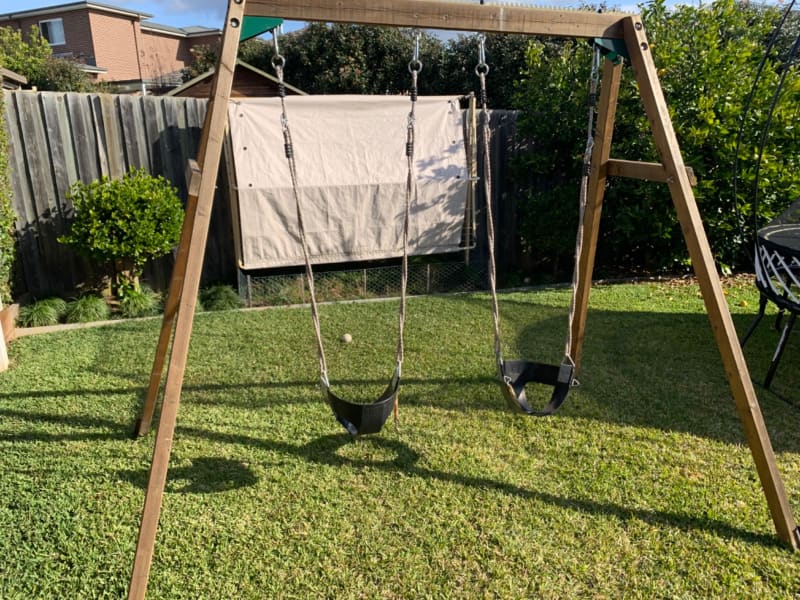 wooden swing set garden