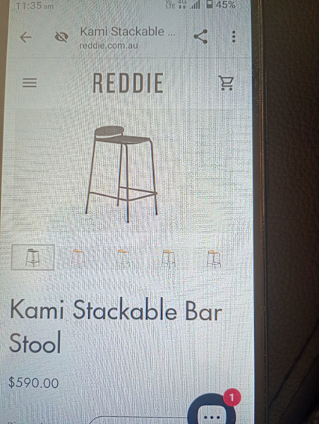 Kami Bar stools (One yellow, one black)628634112595211125