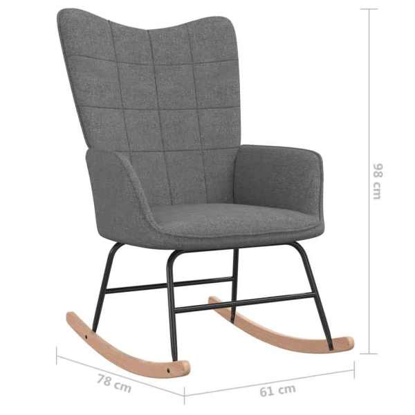 Rocking Chair with a Stool Dark Grey Fabric62863374871425113