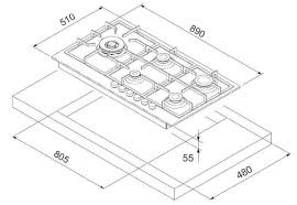 EURO 90CM S/STEEL 5 BURNER COOKTOP WITH WOK GAS : E90CTWX BRAND NEW63016909429377111