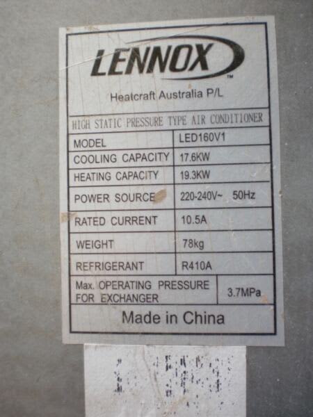 LENNOX  HEATER-AIR CONDITIONER  TWIN FAN BLOWER.MODEL-LED160VI.63442156194177114