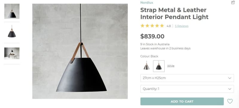 Nordlux trap Pendant Light - Black | Ceiling Lights | Gumtree Manly Area North Curl Curl | 1314024967