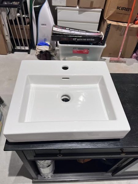 White Ceramic Above Counter Wash Basin62863392311554113