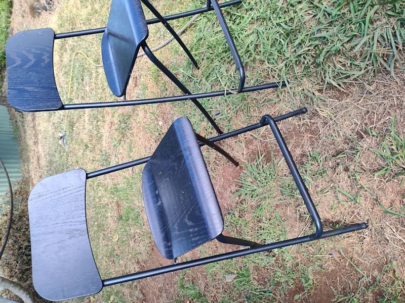 2 x IKEA Franklin stools black, good condition 62863406350337111