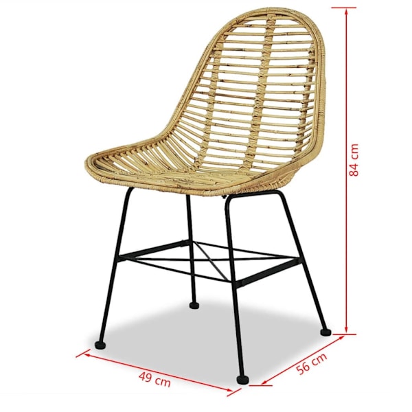 Dining Chairs 2 pcs Natural Rattan62865821193602114
