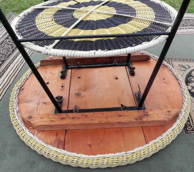 Vintage Retro 2 Tier Round Cane Coffee Table62863841057539112