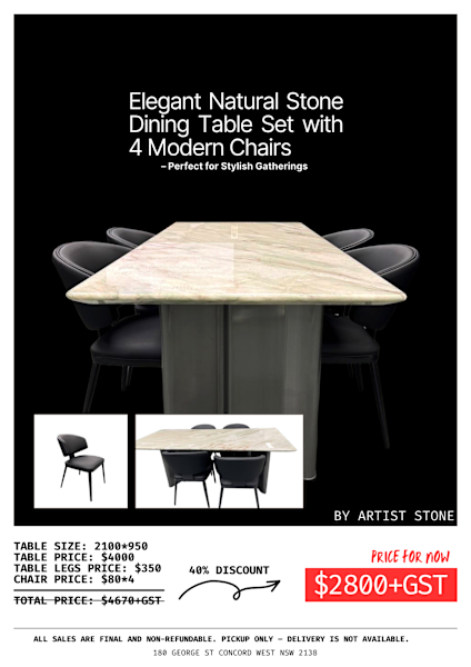 Elegant Natural Stone Dining Table Set for Sale - Byartist Stone62863383209859113