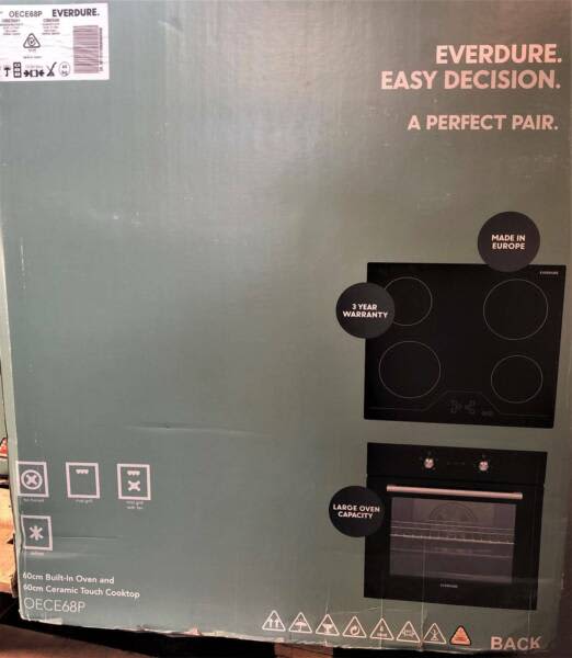 60cm Ceramic Touch Cooktop & 60cm Built in Oven- Everdure63442298612481110
