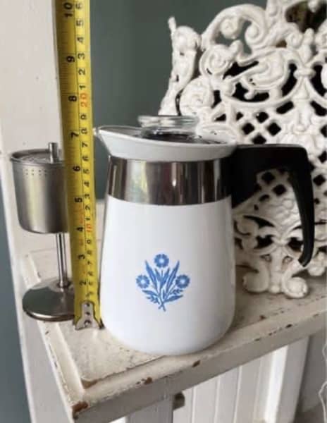 Vintage Corning Ware Blue Cornflower 4 Cup Coffee Pot 