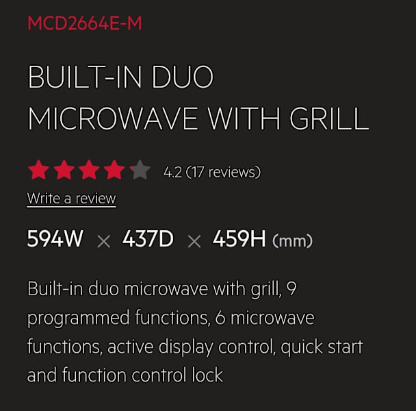 AEG - Built-In Duo Microwave - near new63019531971074114