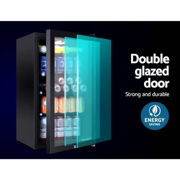 Bar Fridge 98 Litre Double Glazed Glass Door Adj.Shelves & Lock63019993683969114