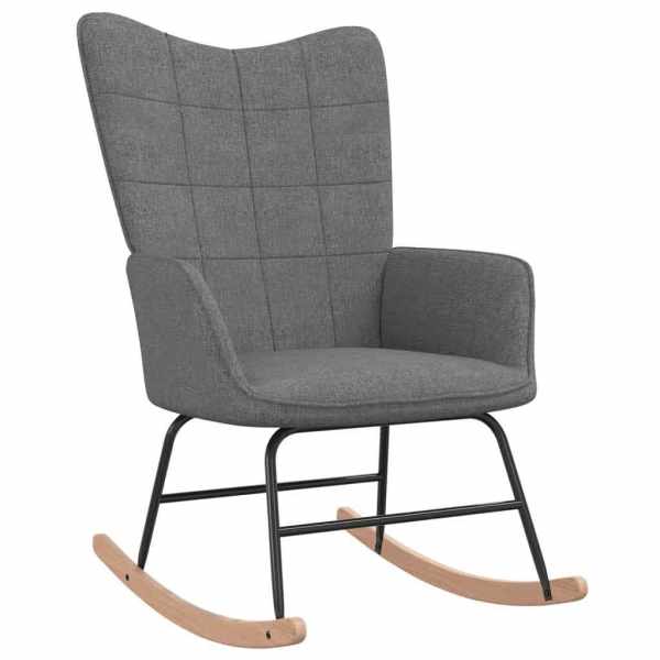 Rocking Chair with a Stool Dark Grey Fabric62863374871425114