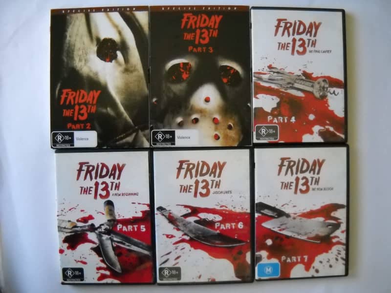 7 x Brand New Friday The 13th Parts 2-8 DVDs Including Special 