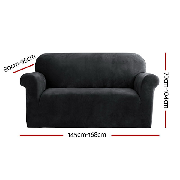 Sofa Cover Couch Covers 2 Seater Velvet Black62866849160195111