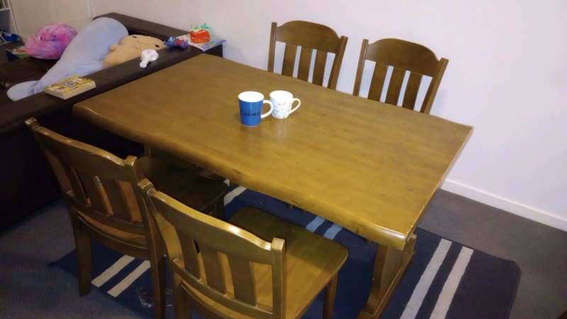 yellow wood dining table for sale