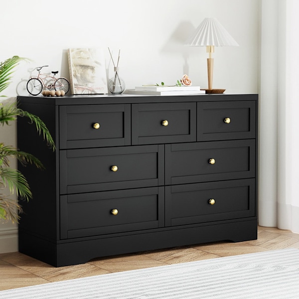 7 Chest of Drawers Dresser Table Black62863840855171114