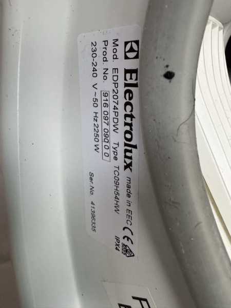 Electrolux 7kg condenser dryer63022180214275113