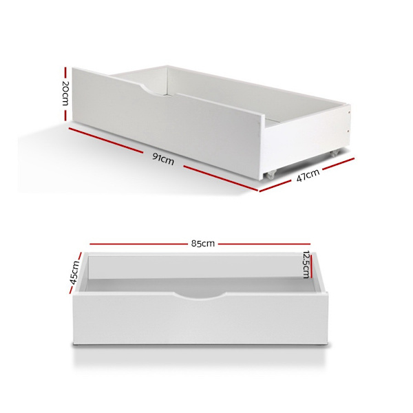 LILLI Set of 2 Eco-Friendly Trundle Drawers For Wooden Bed Frame Under62863411599745112