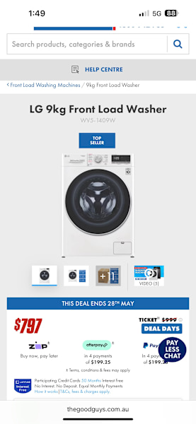 LG 8KG Front Load Washing Machine (9 months old) more items available63021281177602112
