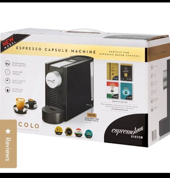 Black Espressotoria Coffee Machine with YEARS SUPPLY of Coffee Pods63022635062785111