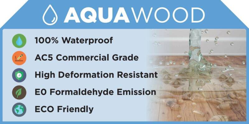 * NEW PRODUCT* 1ST 12MM 100% WATERPROOF FLOOR | AQUAWOOD| AC4 | SALE63470146093698111