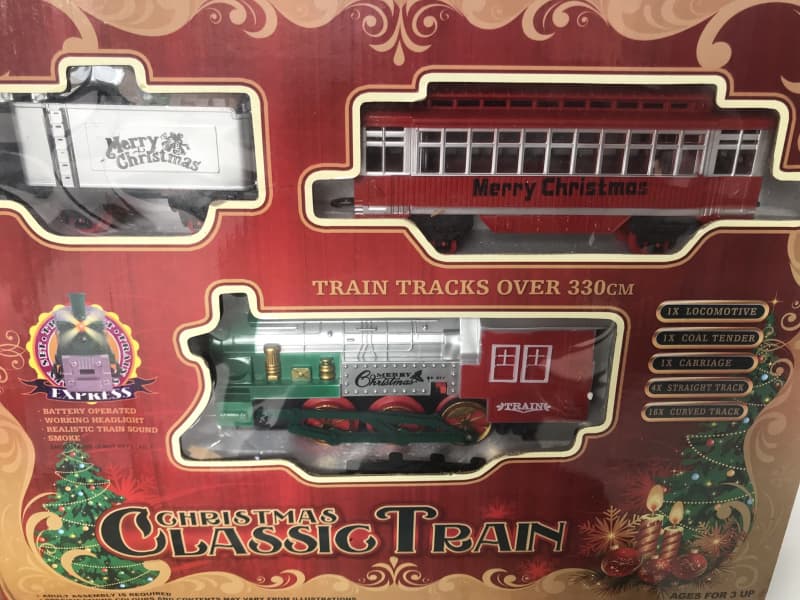 christmas tree steam train set