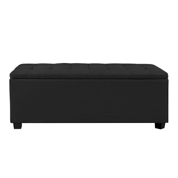 Storage Ottoman Blanket Box 97cm Linen Black62863410389889112