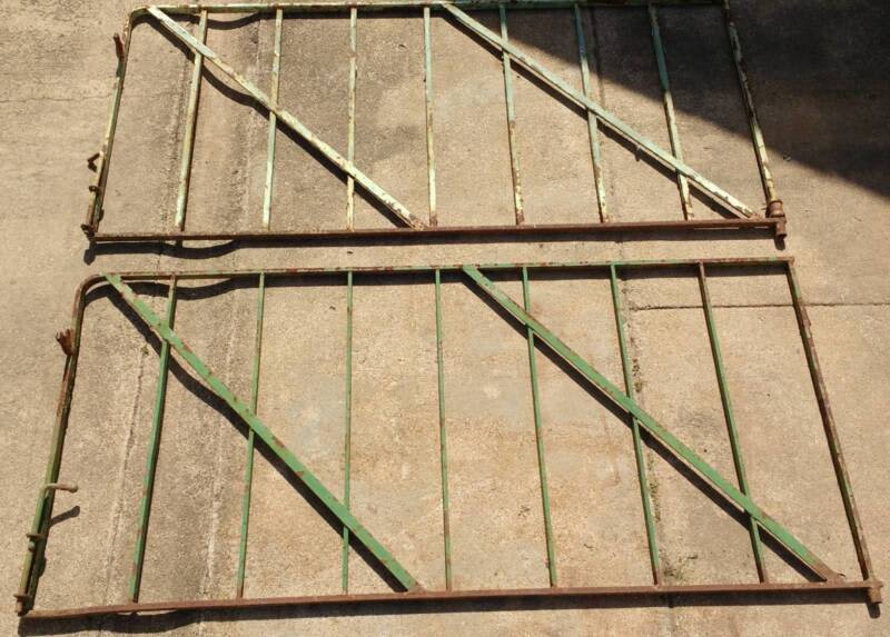 Solid Steel Gates x 2, Vintage/Antique, Latch & Drop Bolt on both630142407059221128
