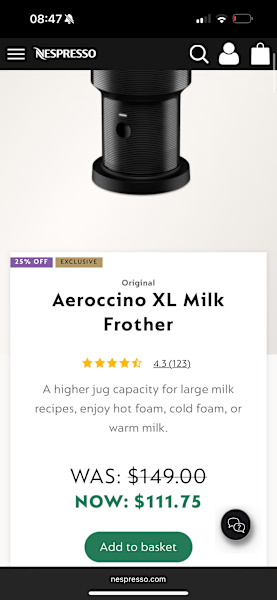 NESPRESSO MACHINE + FROTHED + COFFEE PODS63470141914498111