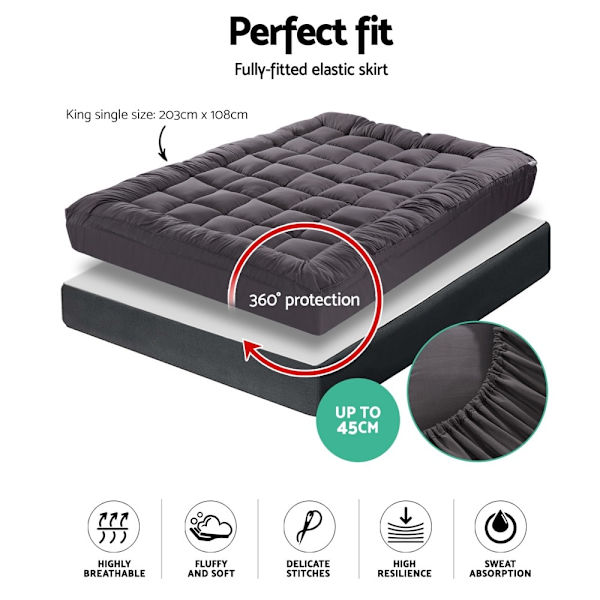 Mattress Topper Pillowtop Bamboo Charcoal King Single62863376871299114