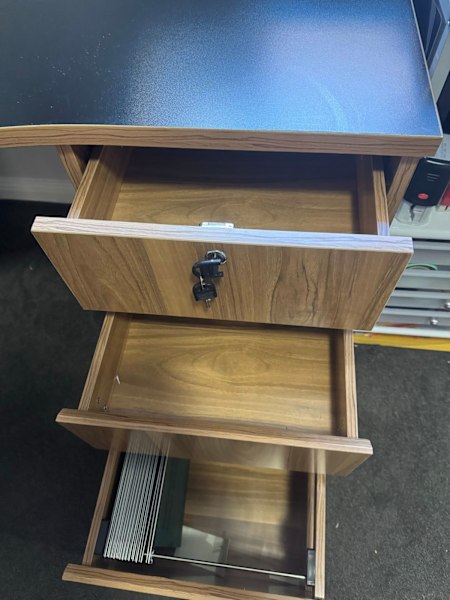 Corner Office desk with draws and cupboard 62863383654145114