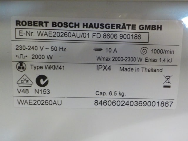 Item 2889 Bosch 6.5kg washing machine (Inc Delivery & Warranty)63017321351426114