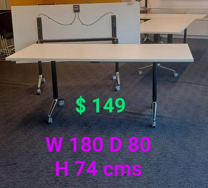 6 Mobile foldable office desks $ 149 each training boardroom table wfh62863385028867112