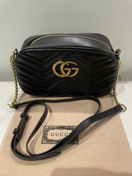 GUCCI marmont Matelasse Large Black Velvet Chain Bag Purse Wallet $2500  SOLD OUT