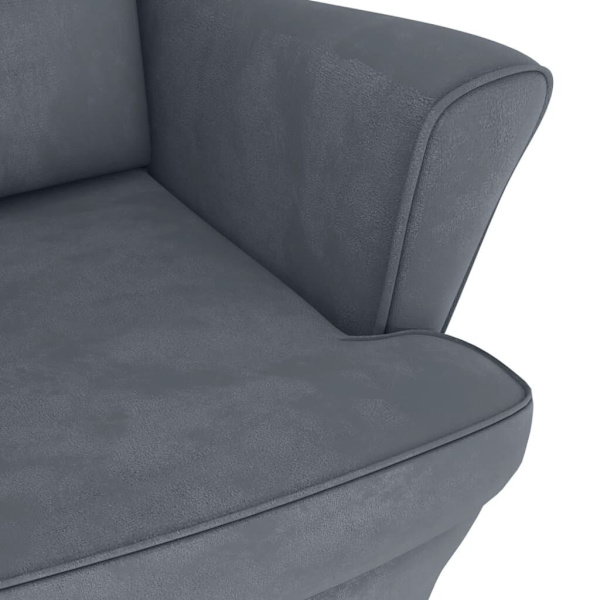 Rocking Chair with Solid Wood Rubber Legs Dark Grey Velvet....62863384865154111