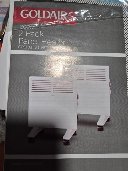 New Heaters (Goldair 1000W Panel Heaters x 2)63016062201219111