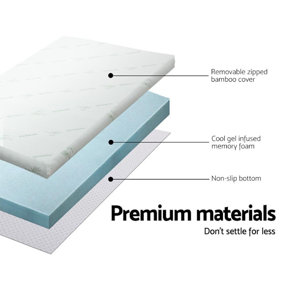 Memory Foam Mattress Topper Cool Gel 8cm Single62863376961025112