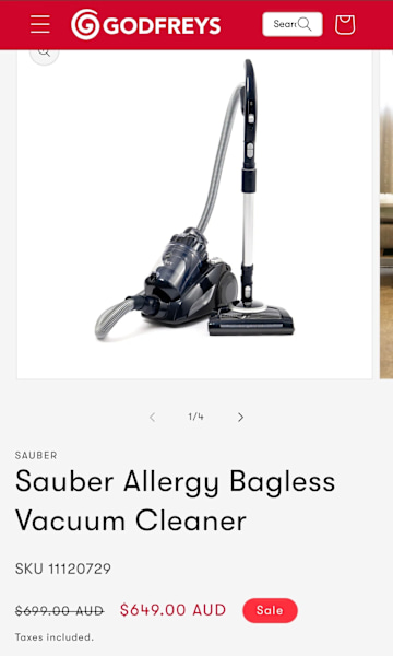 Sauber Allergy Bagless Vacuum 7011ph63443634334721111