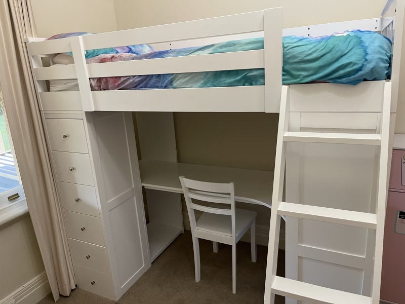 loft bed with chair underneath