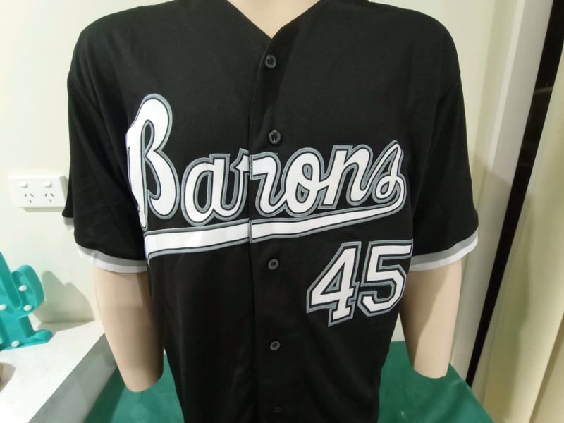 Jordan, Shirts, Jordan Birmingham Barons 45 Baseball Jersey Gray