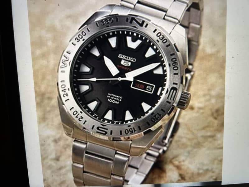 Seiko Men s Stainless Steel Casual Watch Black Silver