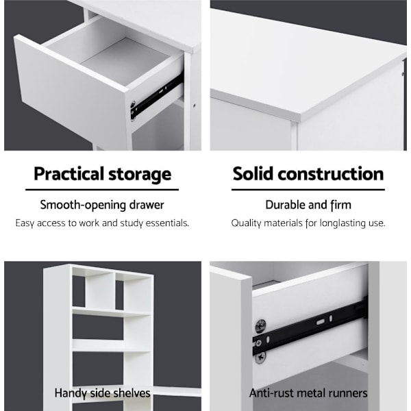Computer Desk Bookshelf Drawer Cabinet White 120CM62863410662529113