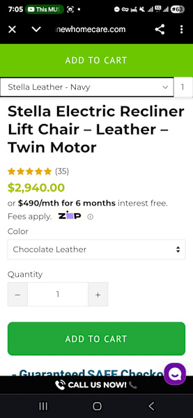 🔥 BARGAIN! 2x Stella Electric Recliner Lift Chairs - Leather -62863384989186113