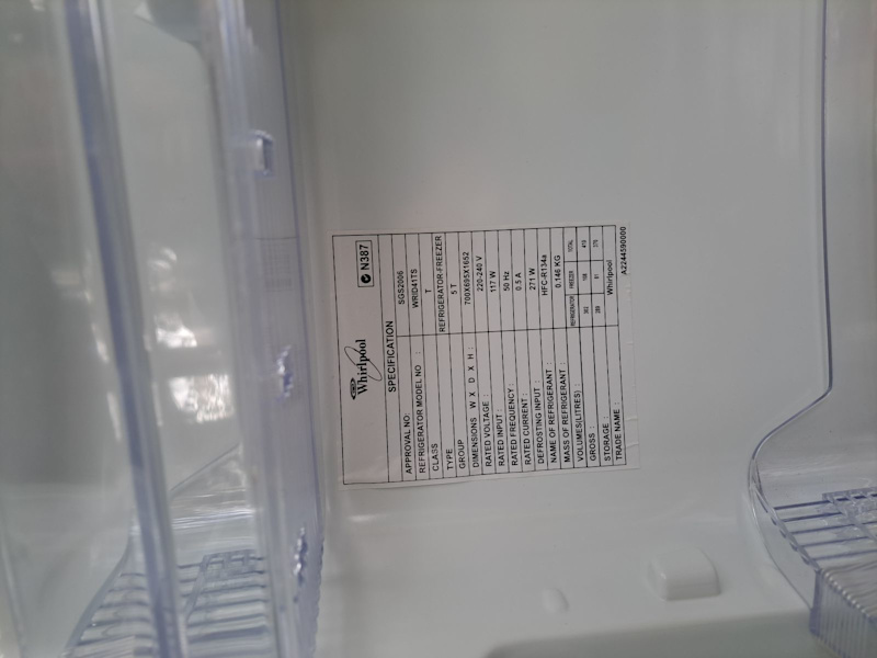 whirlpool 2 door fridge freezer63016062035713112
