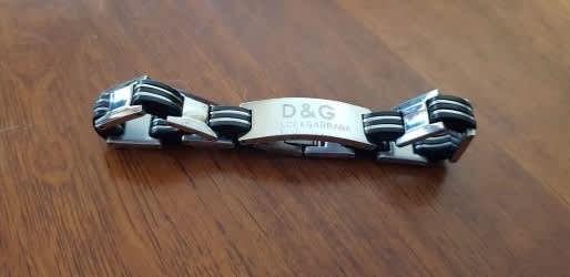 Dolce and gabbana outlet stainless steel mens bracelet