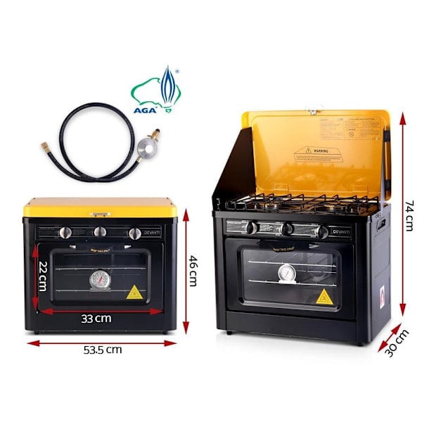 Portable Oven 3-Burner, Black/Yellow63016060694529111