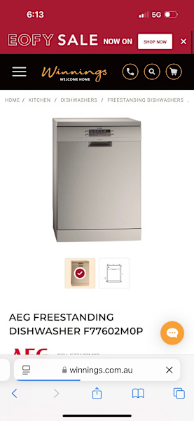 AEG DISHWASHER (BRAND NEW STAINLESS STEEL)63014238719617112